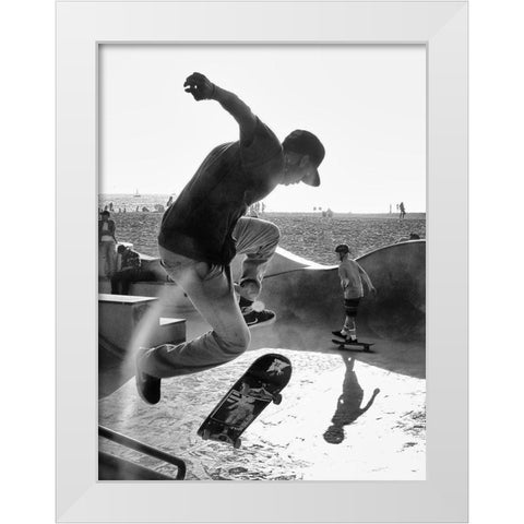 Skateboard White Modern Wood Framed Art Print by Demoulin, Vincent