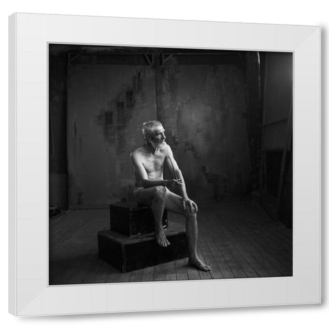 Nude Art White Modern Wood Framed Art Print by Kalynsky