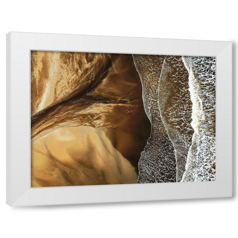 Soulou Beach White Modern Wood Framed Art Print by Melesan, Serge