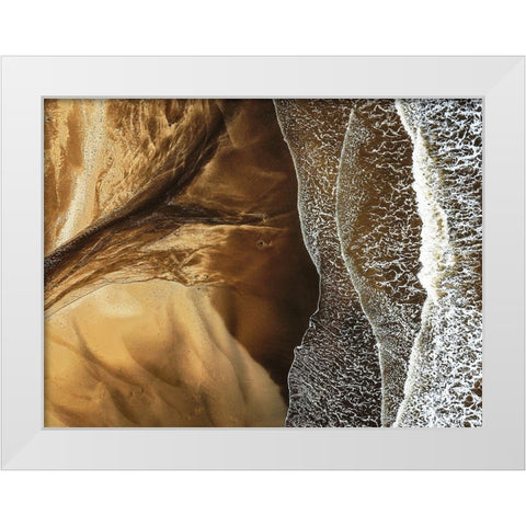 Soulou Beach White Modern Wood Framed Art Print by Melesan, Serge