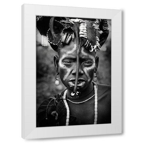 Mursi White Modern Wood Framed Art Print by Yosifov, Svetlin