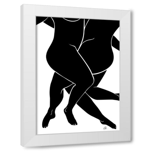 Lovers Black White Modern Wood Framed Art Print by 1x Studio II