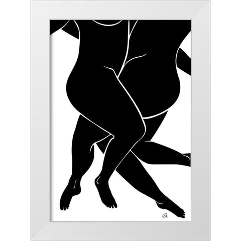 Lovers Black White Modern Wood Framed Art Print by 1x Studio II