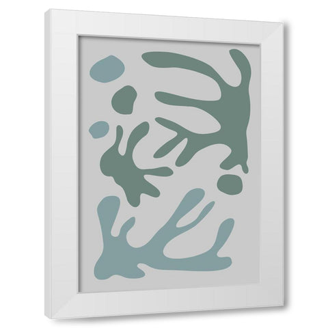 Seaweed Teal No 1 White Modern Wood Framed Art Print by 1x Studio II