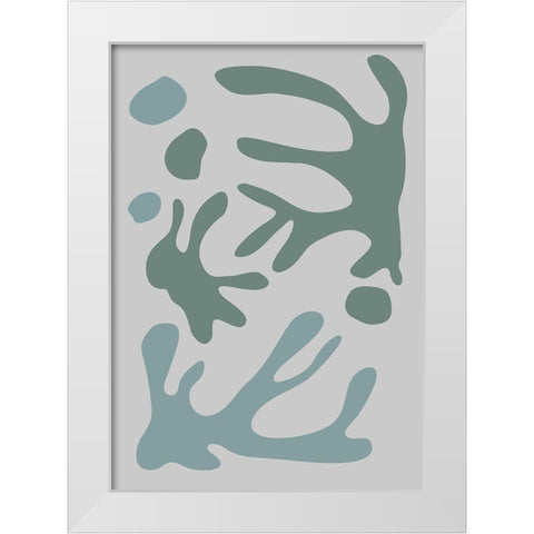 Seaweed Teal No 1 White Modern Wood Framed Art Print by 1x Studio II