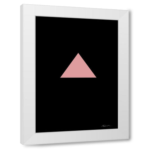 Pink Triangle White Modern Wood Framed Art Print by 1x Studio II