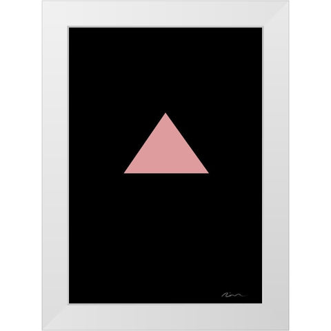 Pink Triangle White Modern Wood Framed Art Print by 1x Studio II