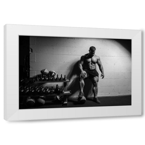 Bizon White Modern Wood Framed Art Print by Sutula, Alexandr
