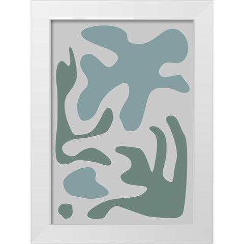 Seaweed Teal No 2 White Modern Wood Framed Art Print by 1x Studio II