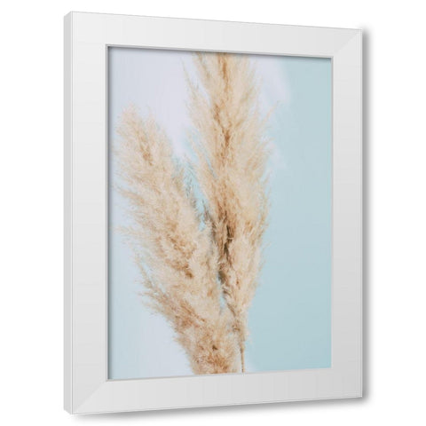 Pampas Grass Blue 02 White Modern Wood Framed Art Print by 1x Studio III