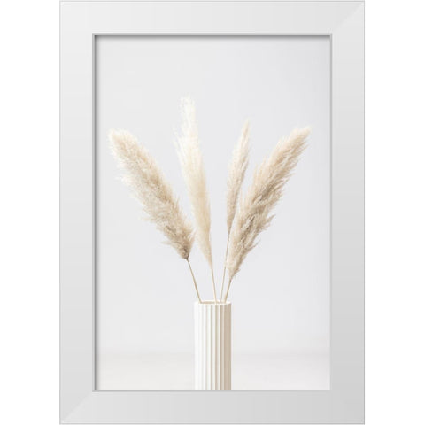 Pampas Grass Grey 09 White Modern Wood Framed Art Print by 1x Studio III