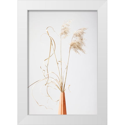 Dried Grass Terracotta White Modern Wood Framed Art Print by 1x Studio III