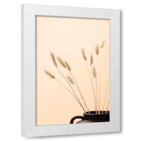 Bunny Grass Peach 01 White Modern Wood Framed Art Print by 1x Studio III