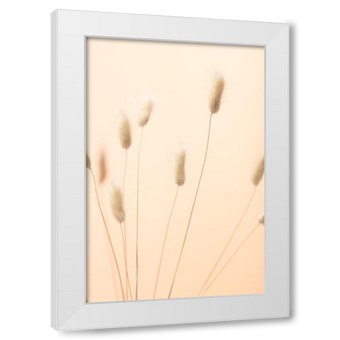 Bunny Grass Peach 02 White Modern Wood Framed Art Print by 1x Studio III