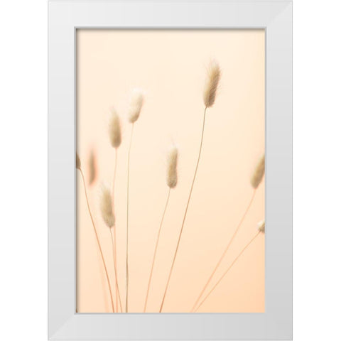 Bunny Grass Peach 02 White Modern Wood Framed Art Print by 1x Studio III