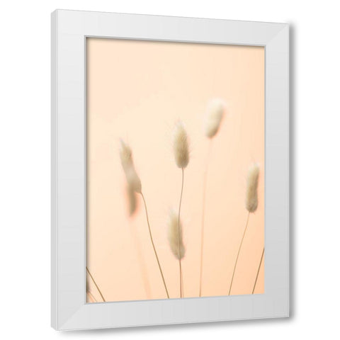 Bunny Grass Peach 04 White Modern Wood Framed Art Print by 1x Studio III