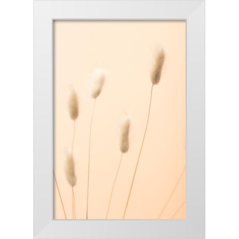Bunny Grass Peach 05 White Modern Wood Framed Art Print by 1x Studio III