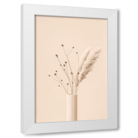 Thistle A Pampas Beige White Modern Wood Framed Art Print by 1x Studio III