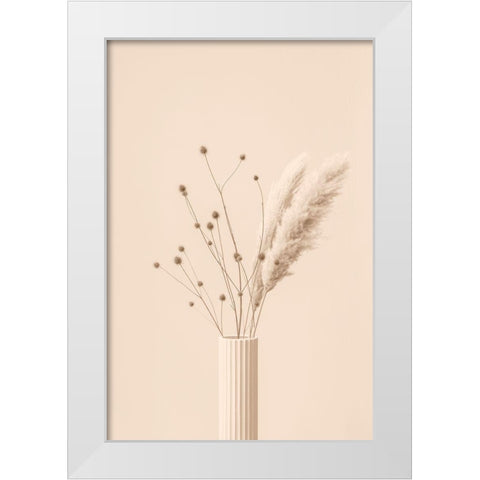 Thistle A Pampas Beige White Modern Wood Framed Art Print by 1x Studio III
