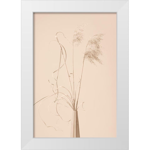 Dried Grass Vase Beige White Modern Wood Framed Art Print by 1x Studio III