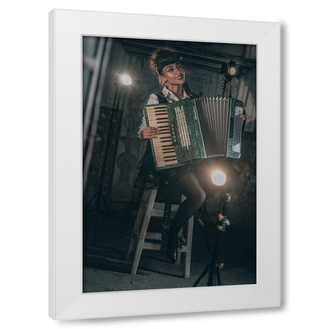 Moulin Rouge! White Modern Wood Framed Art Print by Behzadi, Amir