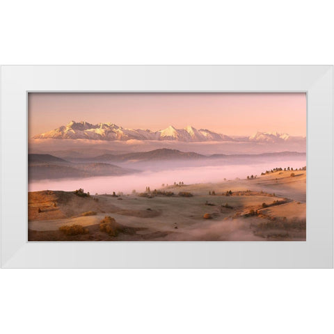 Fog Tatra White Modern Wood Framed Art Print by Mierzejewski, Krzysztof