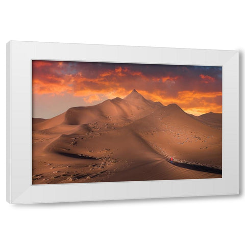 Exploring The Desert White Modern Wood Framed Art Print by Simoon