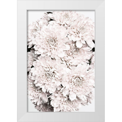 Chrysanthemum No 08 White Modern Wood Framed Art Print by 1x Studio III