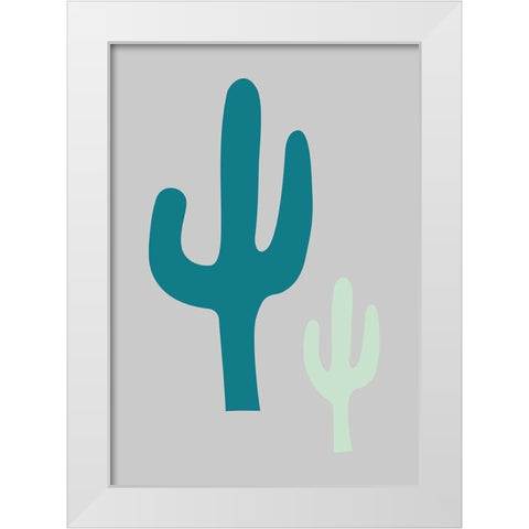 Cactus Grey White Modern Wood Framed Art Print by 1x Studio II