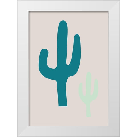 Cactus Beige White Modern Wood Framed Art Print by 1x Studio II