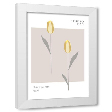 Tulips Studio Bac White Modern Wood Framed Art Print by 1x Studio II