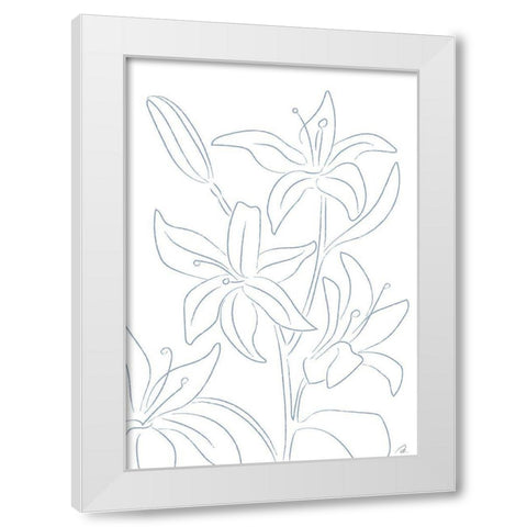Lillies No 01 White Modern Wood Framed Art Print by 1x Studio II
