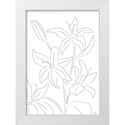 Lillies No 01 White Modern Wood Framed Art Print by 1x Studio II