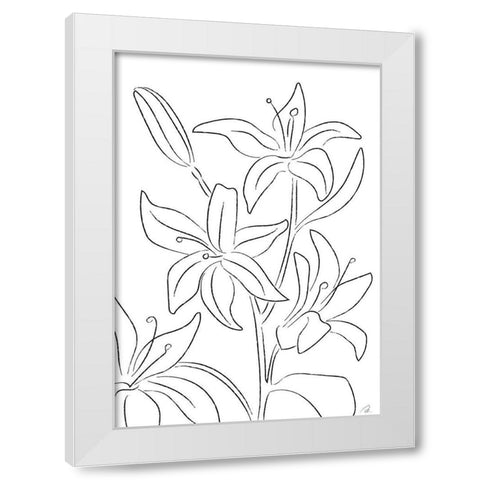 Lillies No 02 White Modern Wood Framed Art Print by 1x Studio II