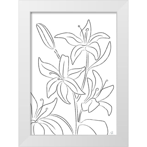 Lillies No 02 White Modern Wood Framed Art Print by 1x Studio II