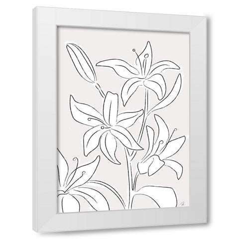 Lillies No 03 White Modern Wood Framed Art Print by 1x Studio II