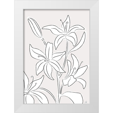 Lillies No 03 White Modern Wood Framed Art Print by 1x Studio II