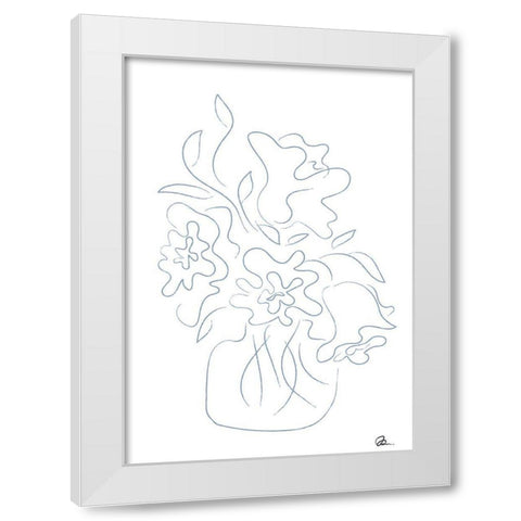Flower Bouquet Sketch White Modern Wood Framed Art Print by 1x Studio II