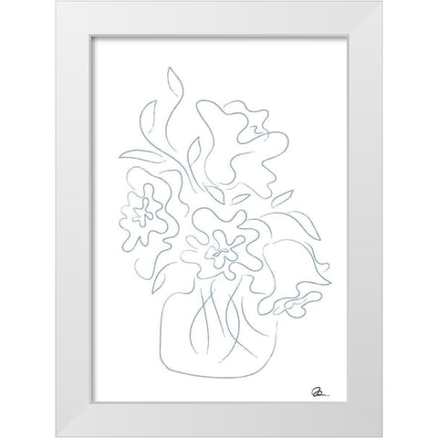Flower Bouquet Sketch White Modern Wood Framed Art Print by 1x Studio II