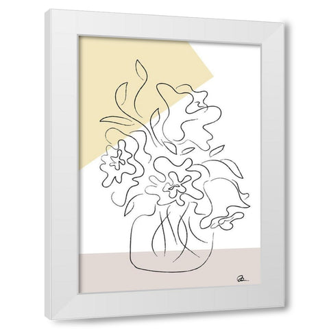 Flower Bouquet Modern White Modern Wood Framed Art Print by 1x Studio II