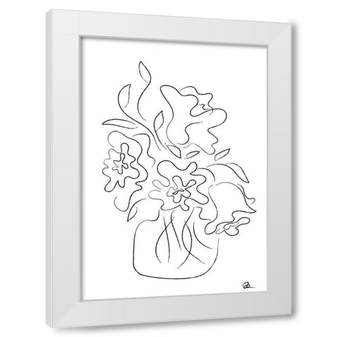 Flower Bouquet White White Modern Wood Framed Art Print by 1x Studio II
