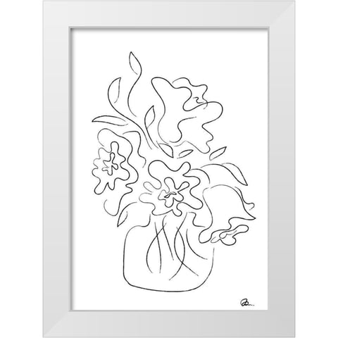 Flower Bouquet White White Modern Wood Framed Art Print by 1x Studio II