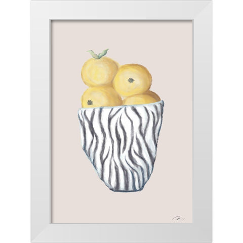 Zebra Bowl White Modern Wood Framed Art Print by 1x Studio II