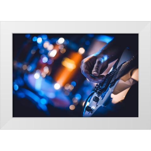 Music White Modern Wood Framed Art Print by Ajkabajka