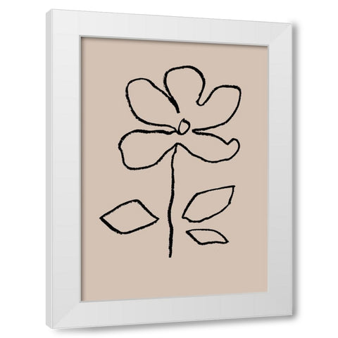 Oil Pastel Flower Black White Modern Wood Framed Art Print by 1x Studio