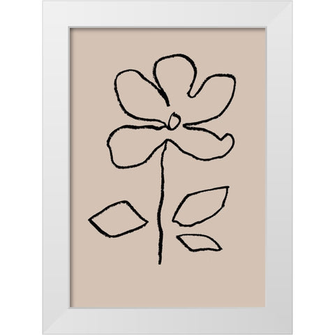 Oil Pastel Flower Black White Modern Wood Framed Art Print by 1x Studio