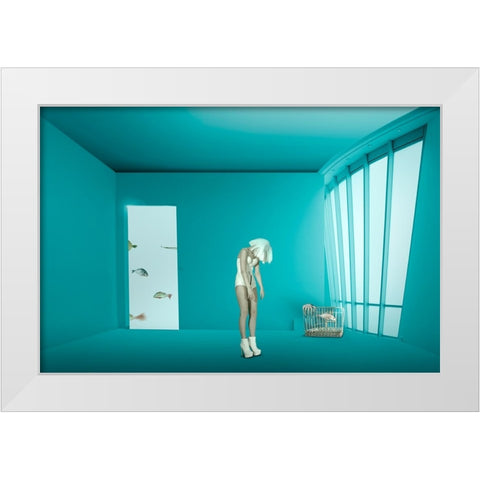 Caging White Modern Wood Framed Art Print by von Diepenbroek, Christine