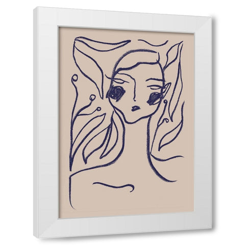 Gaia Blue White Modern Wood Framed Art Print by 1x Studio