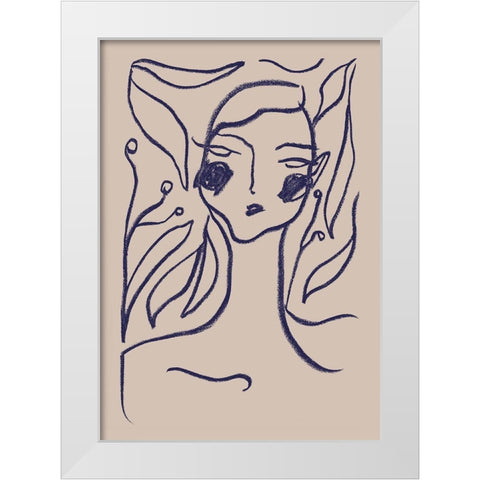 Gaia Blue White Modern Wood Framed Art Print by 1x Studio
