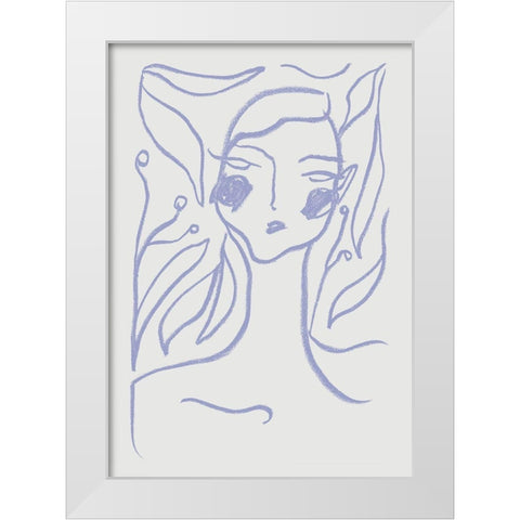 Gaia Lilac White Modern Wood Framed Art Print by 1x Studio